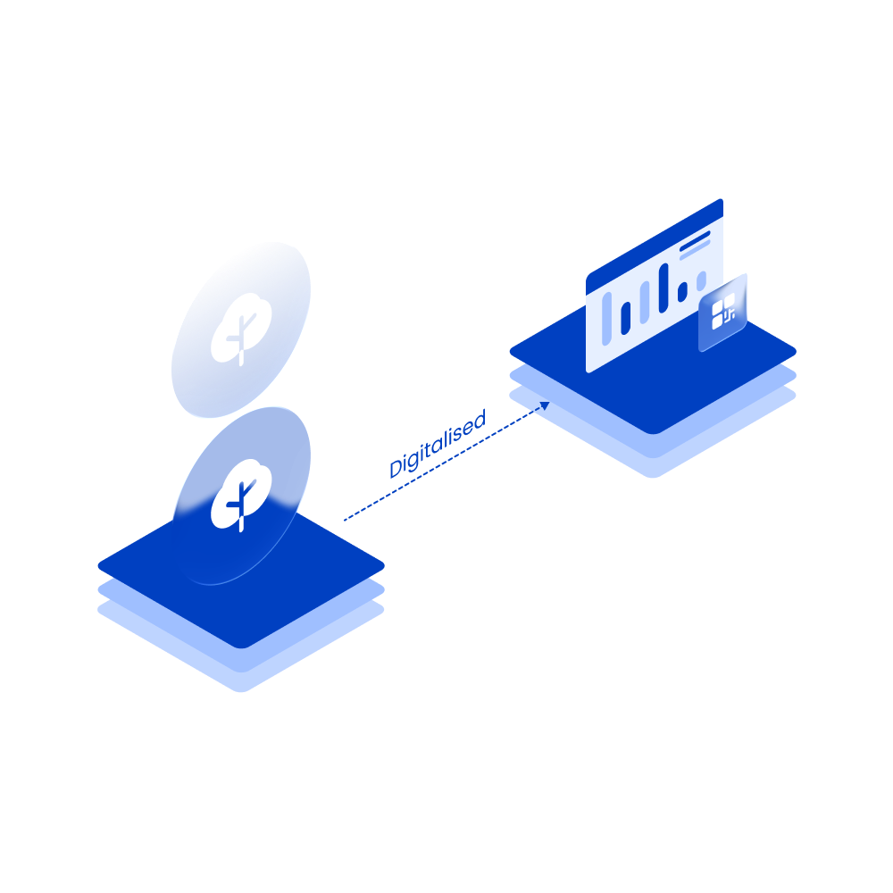 Illustration of green initiatives recorded as verifiable on-chain proof